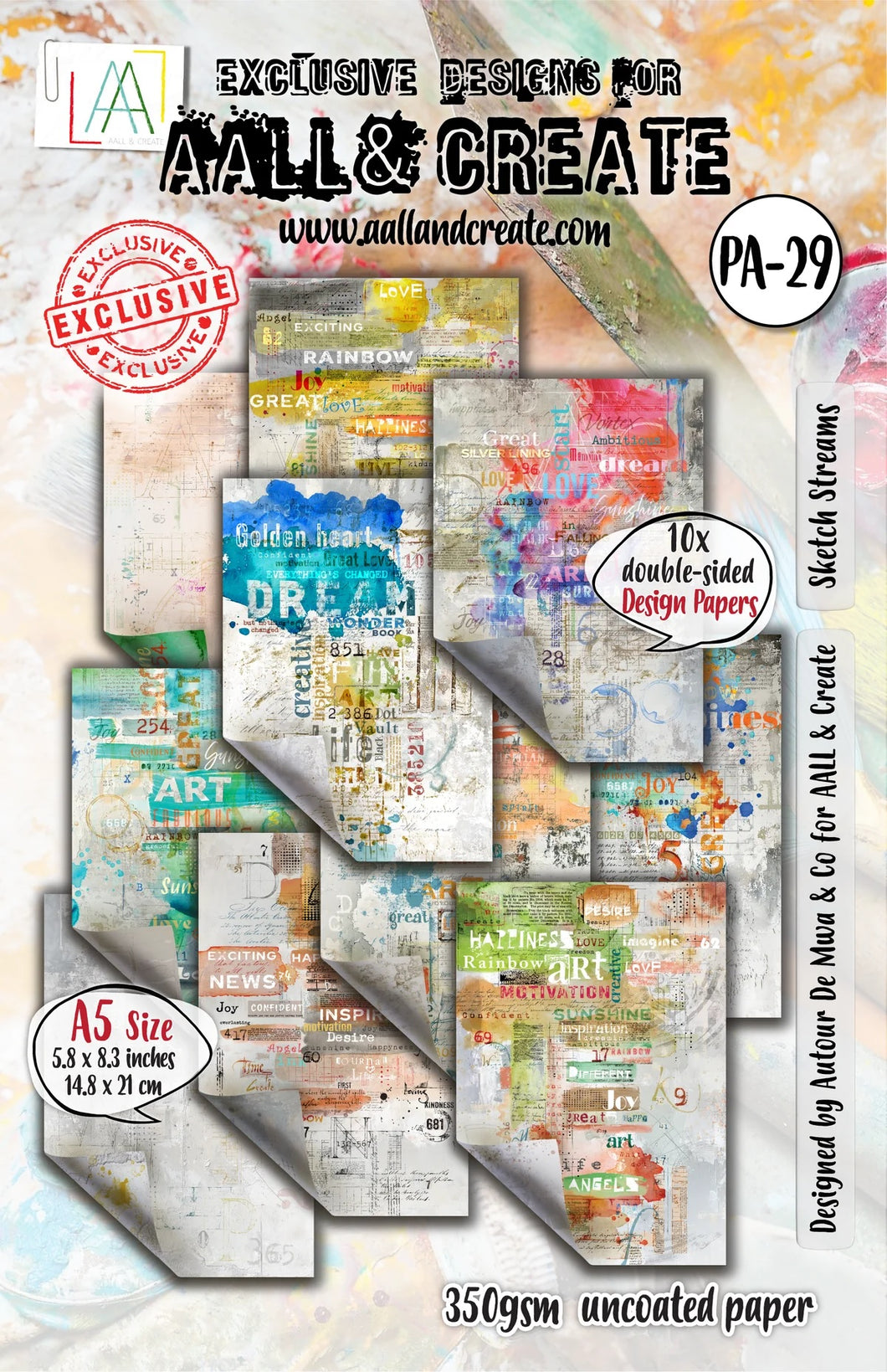 AALL & CREATE Sketch Streams A5 Design Paper (PA-29)