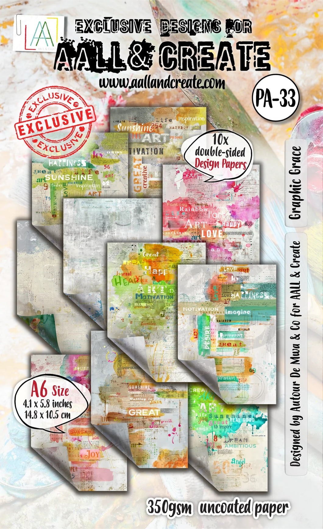 AALL & CREATE Graphic Grace A6 Design Paper (PA-033 )