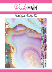 Pink & Main Monthly Planner dividers - Pastel Agate