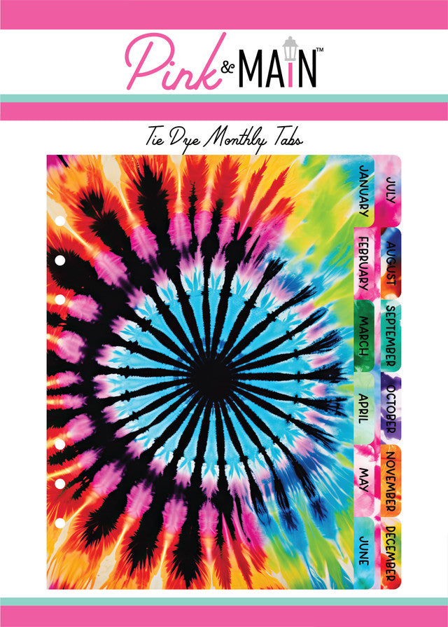 Pink & Main A5 Planner Dividers Tye Dye