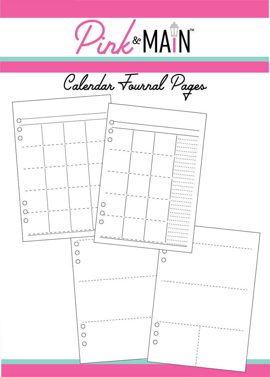 Pink & Main A5 6 Ring Calendar /  Journal Pages