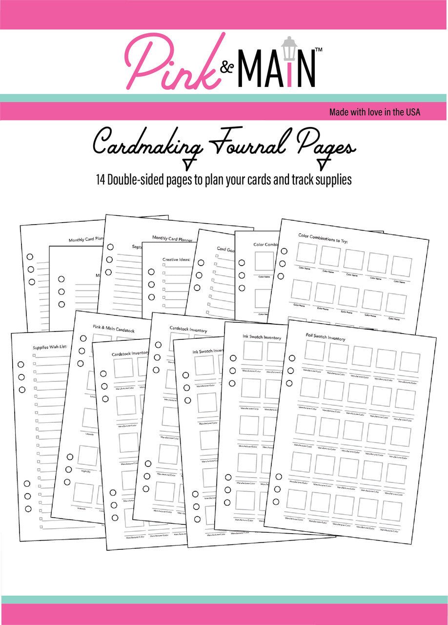 Pink & Main A5 6 Ring Planner Card Making Journal Pages (PMP174)