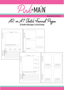 Pink & Main A5 6 Ring Planner Card Making A2 or A7 Sketch Journal Pages (PMP175)
