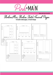 Pink & Main A5 6 Ring Planner Card Making Slimline / Mini Slimline Journal Pages (PMP176)