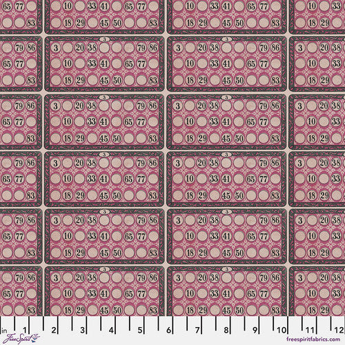 Tim Holtz FreeSpirit Fabric Pink Numbers (PWTH216.pink)