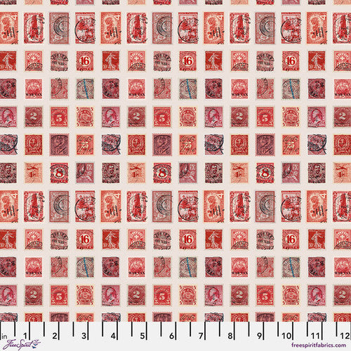 Tim Holtz Freespirit Fabric Red Stamps (PWTH221.RED)