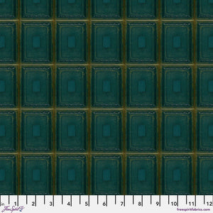 Tim Holtz Freespirit Fabric Teal Tiles (PWTH274.Teal)