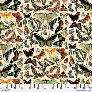 Tim Holtz Freespirit Fabric Butterflies Teal (PWTH276.Teal)
