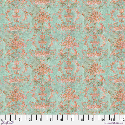Tim Holtz Freespirit Fabric Wallpaper Teal (PWTH277.Teal)