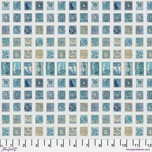 Tim Holtz Freespirit Fabric Stamps Blue (PWTH281.Blue)