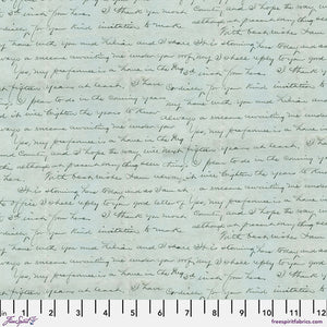 Tim Holtz Freespirit Fabric  Blue Script (PWTH284.Blue)