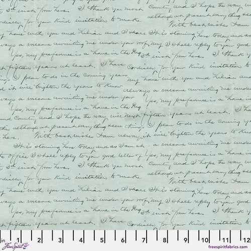 Tim Holtz Freespirit Fabric  Blue Script (PWTH284.Blue)