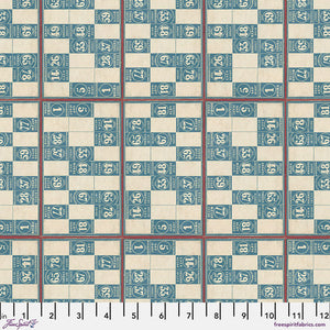 Tim Holtz Freespirit Fabric  Blue Numbers (PWTH286.Blue)