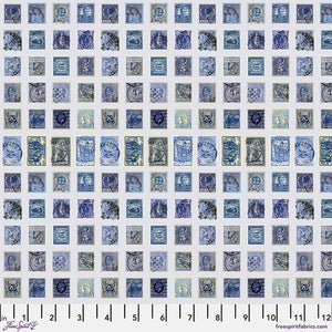 Tim Holtz Freespirit Fabric Indigo Stamps (PWTH291.Indigo)
