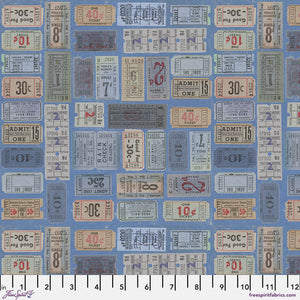 Tim Holtz Freespirit Fabric Indigo Tickets (PWTH292.Indigo)