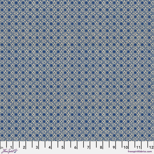 Tim Holtz Freespirit Fabric Indigo Tiny Print (PWTH298.Indigo)