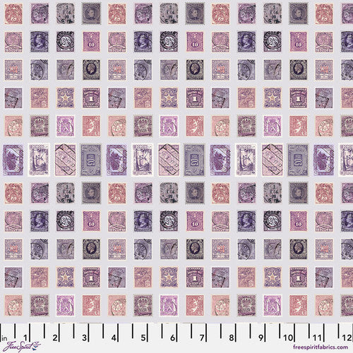 Tim Holtz Freespirit Fabric Purple Stamps (PWTH301.Purple)
