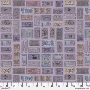 Tim Holtz Freespirit Fabric Purple Tickets (PWTH302.Purple)