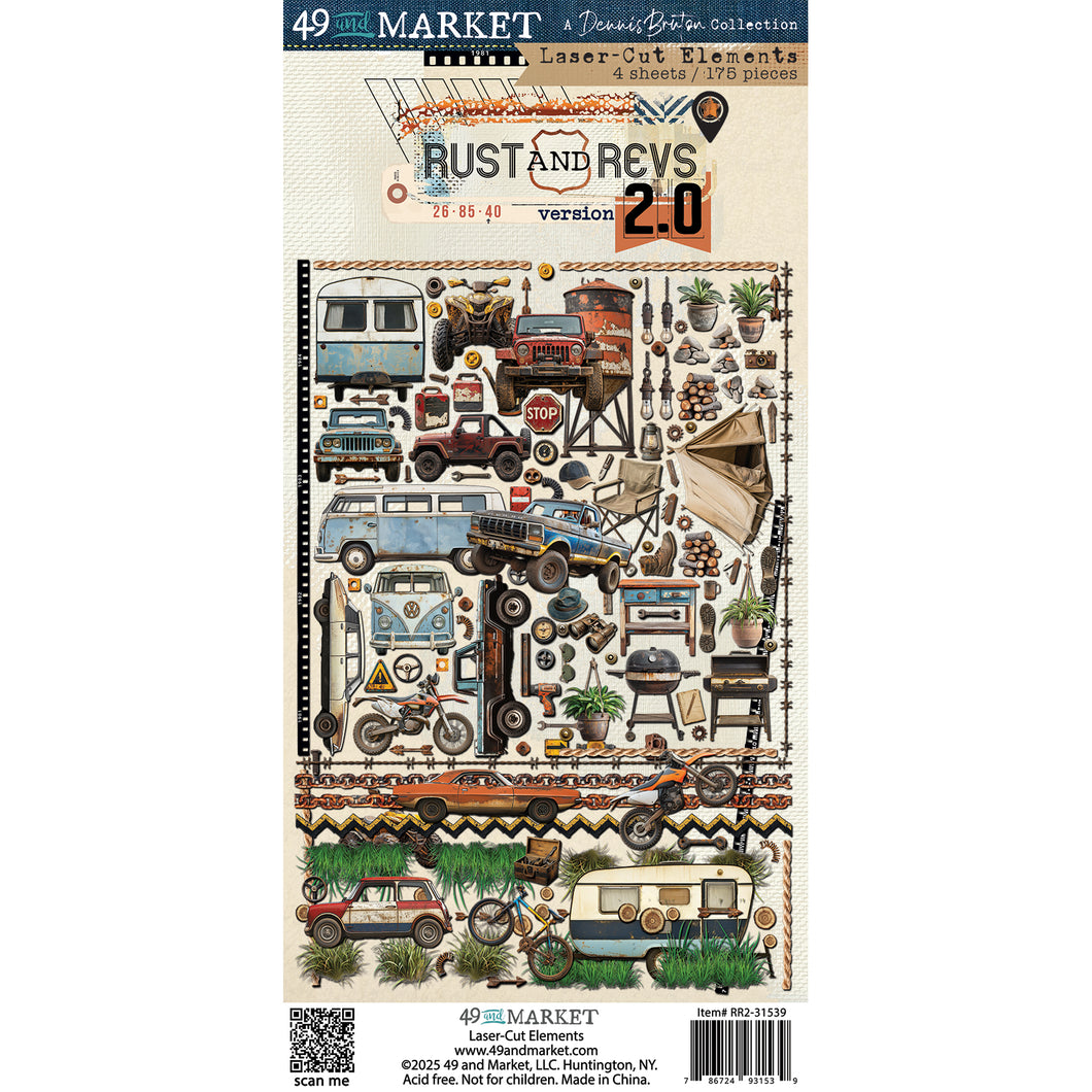 49 and Market Rust & Revs 2.0 Laser Die Cut Elements