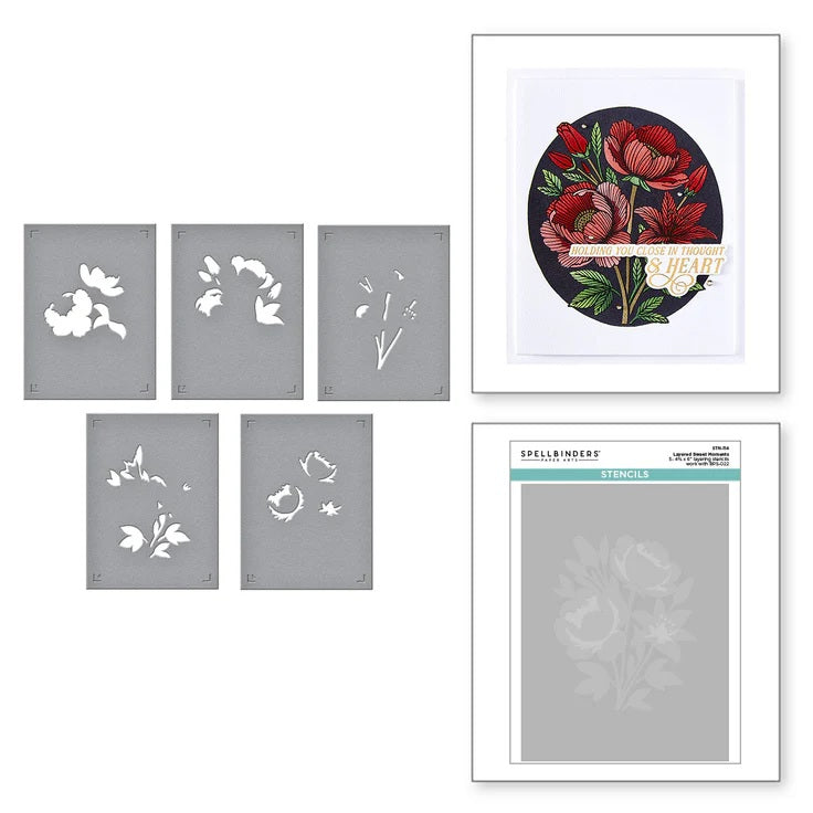 Spellbinders Betterpress Society August 2025 - Sweet Moments Matching Stencil Set (STN-114)