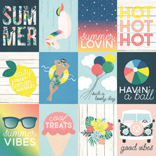 Load image into Gallery viewer, Simple Stories Sunshine and Blue Skies Collection 12x12 Scrapbook Paper 3x4 Elements (10618)