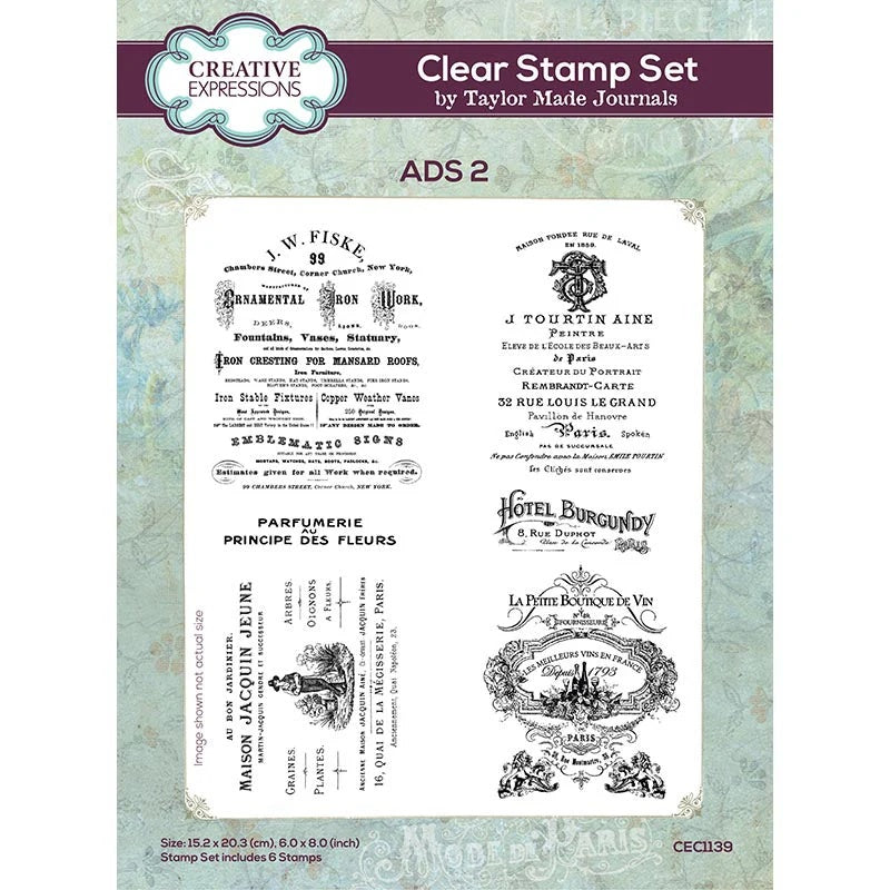 Creative Expressions Clear Stamp Set Ads 2 designed by Taylor Made Journals (CEC1139)