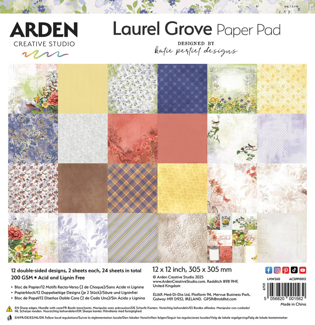 Arden Creative Studio Laurel Grove 12in x 12in Paper Pack (ACSPP0012)