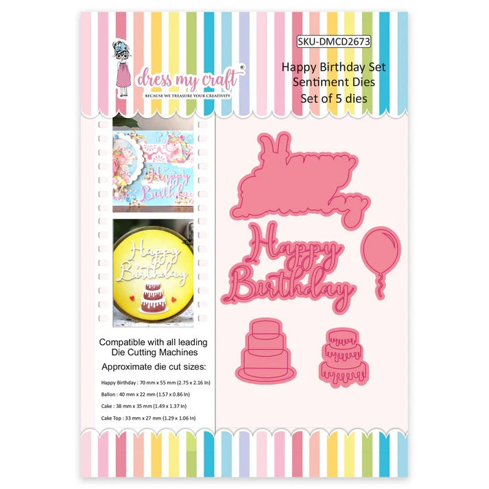 Dress my Craft Happy Birthday Set
