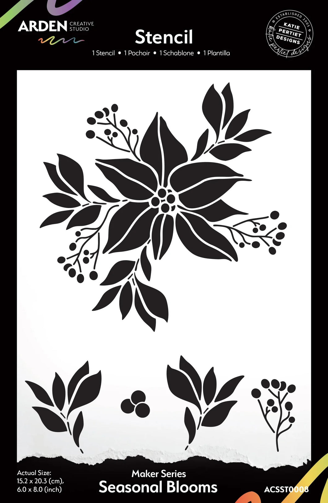 Arden Creative Studio Seasonal Blooms Stencil (ACSST0008)