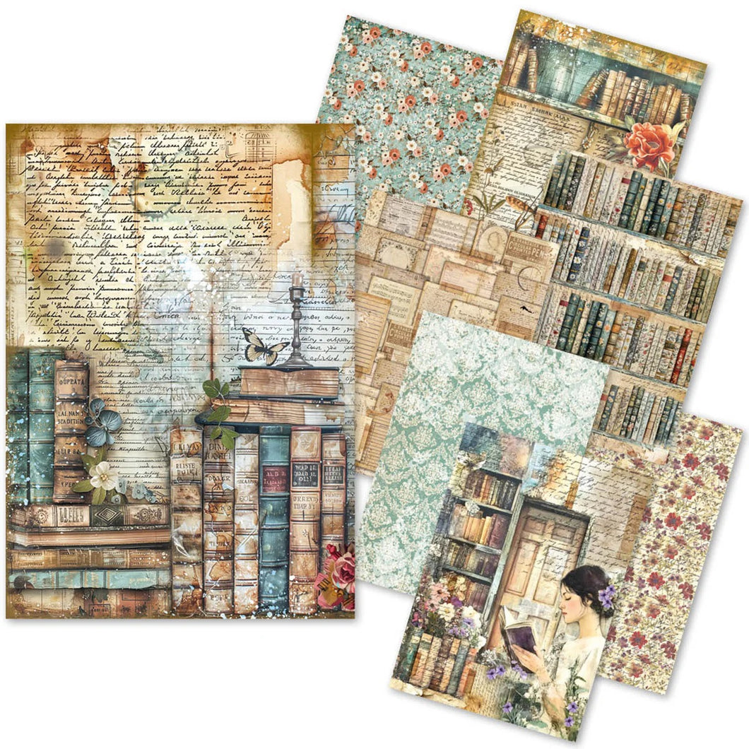 Ciao Bella Rice Paper Book Lovers A5 Mixed 8 pieces (CBRS008)