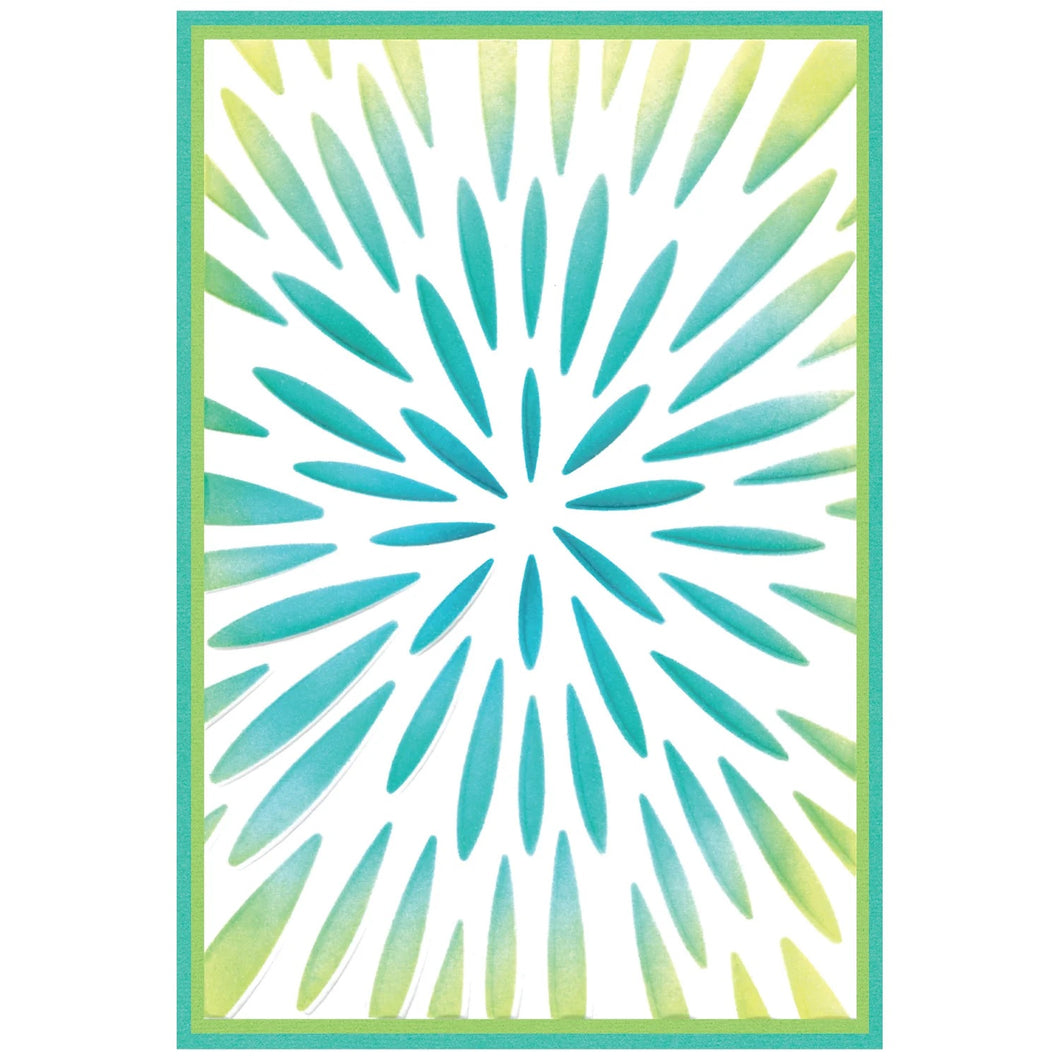 Sizzix 3-D Textured Impressions Embossing Folder w/A6 Stencil - Burst of Bright