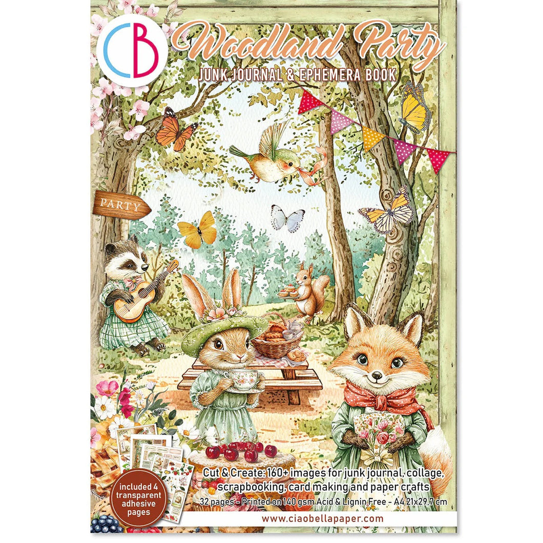 Ciao Bella - Woodland Party Junk Journal & Ephemera Book A4 32/Pkg (CBB011)