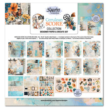 Load image into Gallery viewer, 3Quarter Designs Cerulean Score 12x12 Design Paper & Diecuts Set (3Q-SC-CERULEANSCORE)