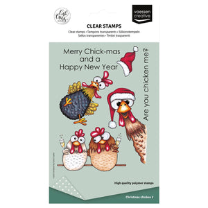 Vaessen Creative • Clear Stamps Christmas Chickens 2 10pcs