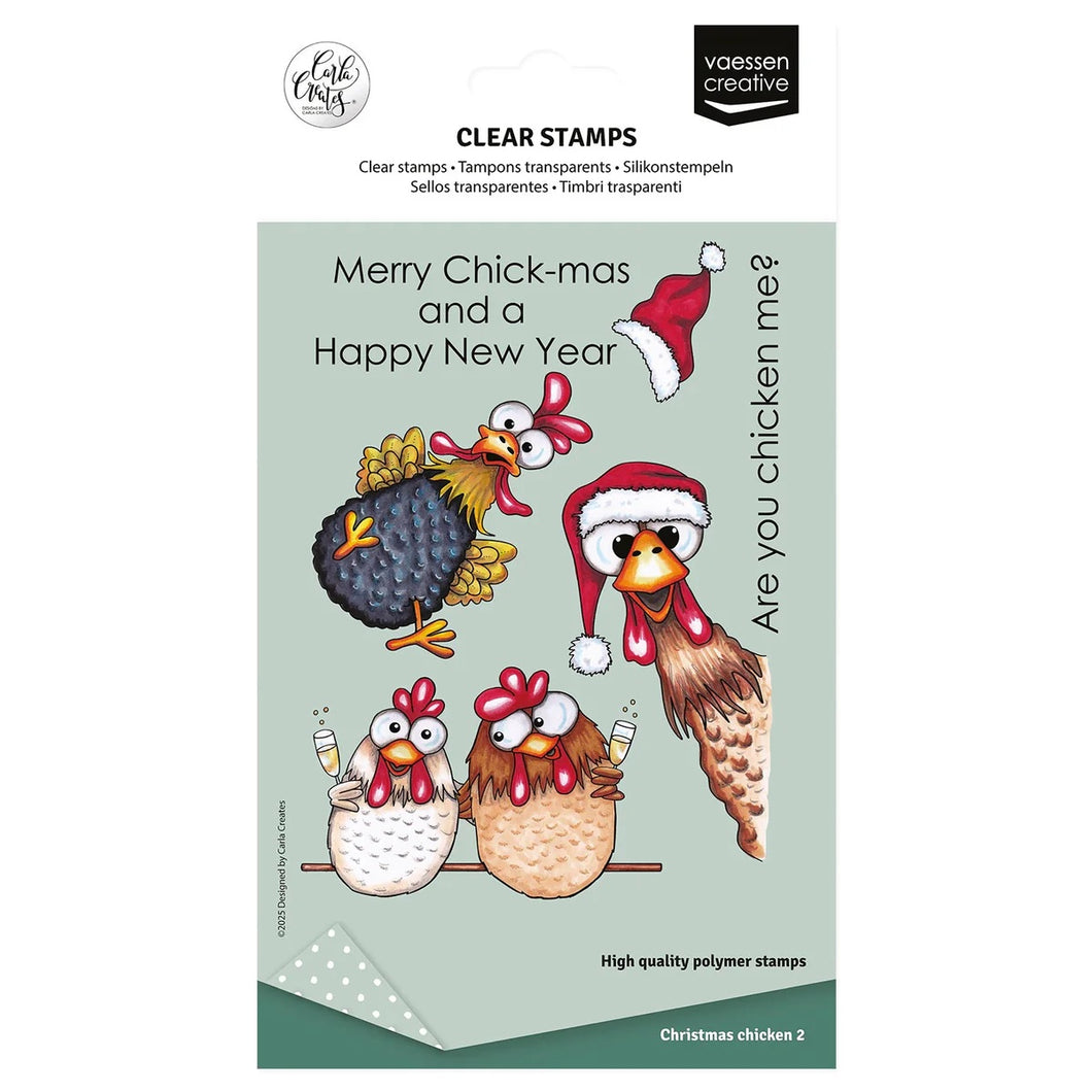 Vaessen Creative • Clear Stamps Christmas Chickens 2 10pcs