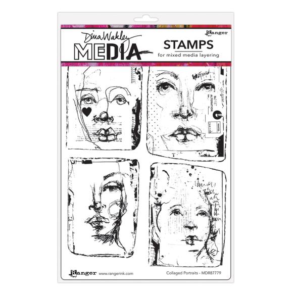 Dina Wakley Media - Stamps Collaged Portraits