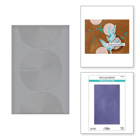 Spellbinders Embossing Folder Lined Circles by Dina Wakley (SES-066)