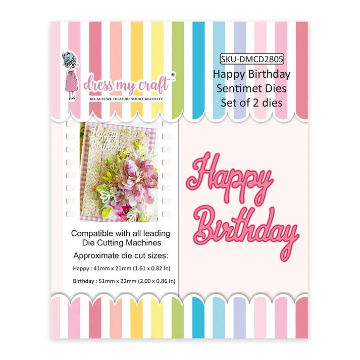 Dress my Craft Happy Birthday Sentiment Set