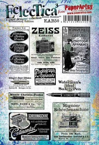 PaperArtsy Electica3 Rubber Stamp Advertising Edition by Alison Bomber (EAB50)