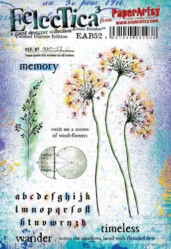 PaperArtsy Electica3 Rubber Stamp Twisted Umbels by Alison Bomber (EAB52)