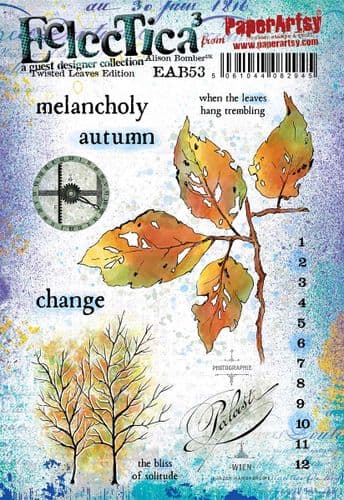 PaperArtsy Electica3 Rubber Stamp Twisted Leaves by Alison Bomber (EAB53)
