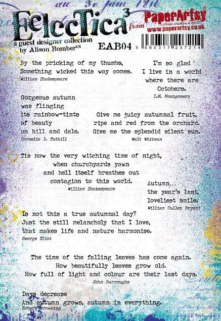 PaperArtsy Electica3 Rubber Stamp Autumn by Alison Bomber (EAB04)