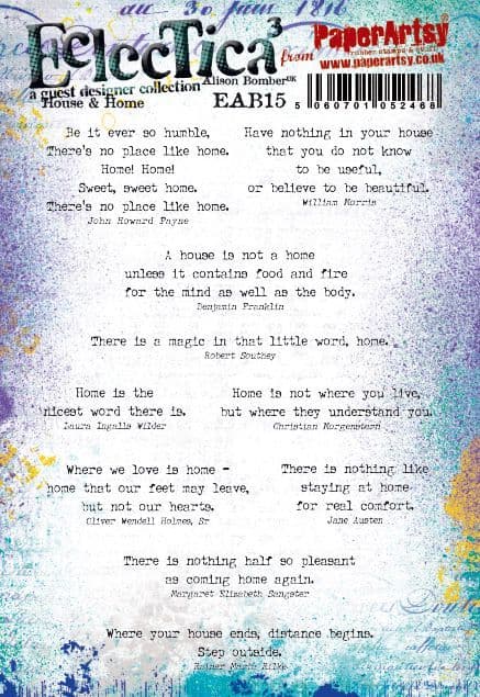 PRE-ORDER PaperArtsy Electica3 Rubber Stamp House & Home by Alison Bomber (EAB15)