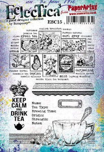 Paper Artsy Stamp Set Keep Calm and Drink Tea designed by Scrapcosy (ESC15)