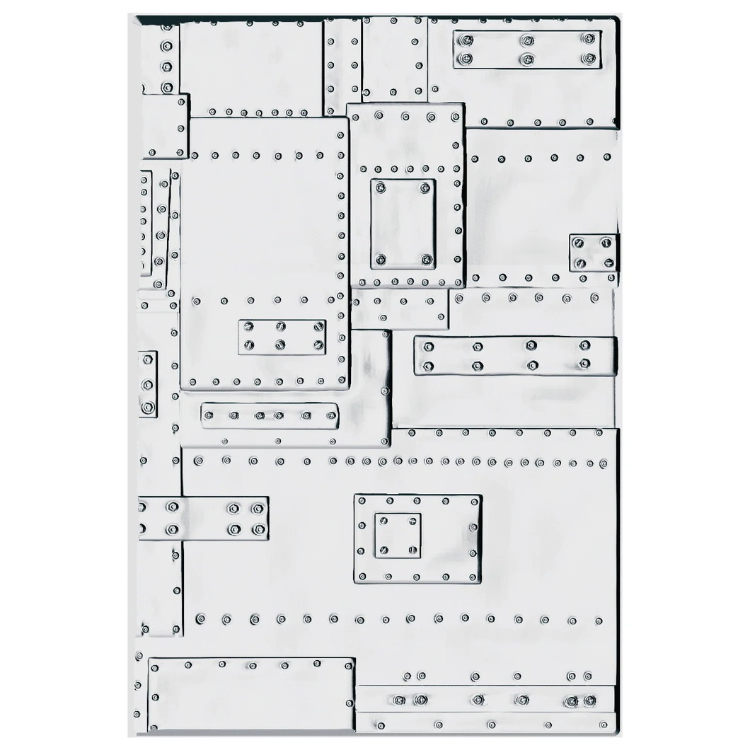 Sizzix 3-D Texture Fades Embossing Folder - Foundry Large/A5 by Tim Holtz 666887