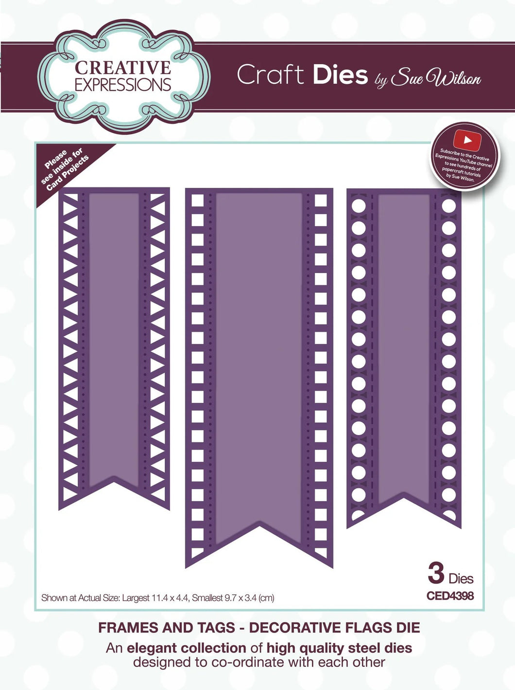 Creative Expressions Craft Dies by Sue Wilson Decorative Flags (CED4398)