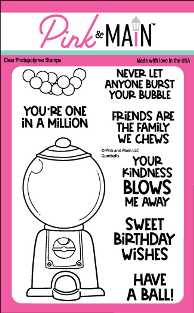 Pink & Main Gumballs Stamp & Matching Die set PM0590