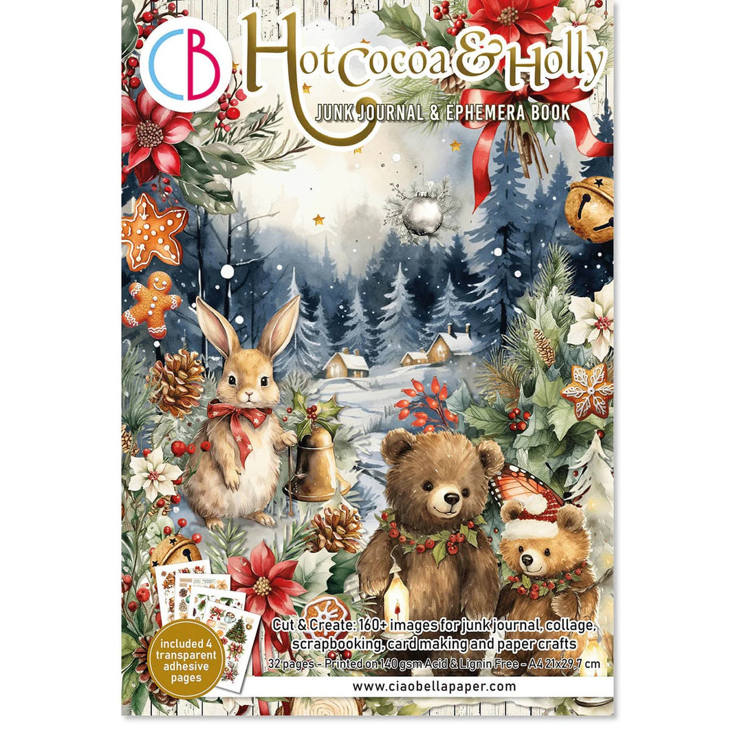 Ciao Bella Hot Cocoa and Holly Junk Journal & Ephemera Book A4 32/Pkg (CBB015)