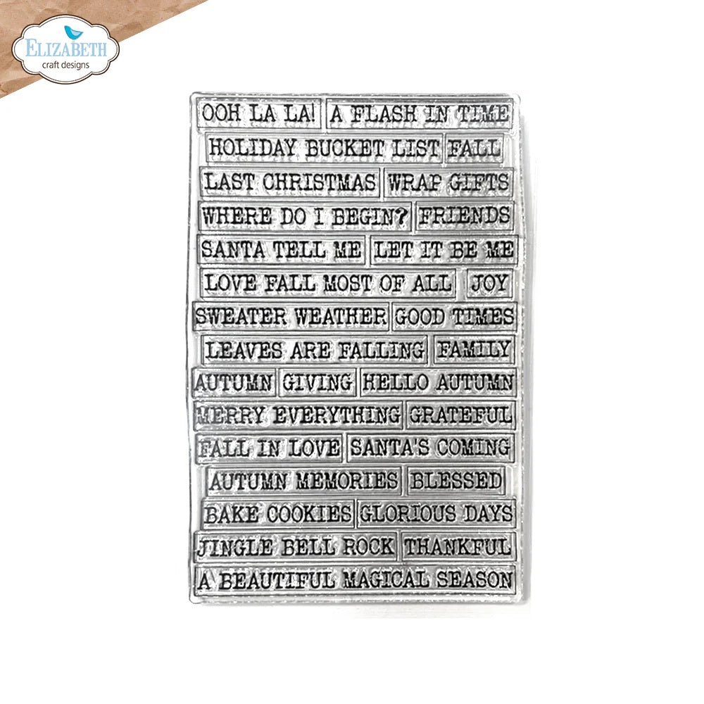 Elizabeth Craft Designs- Art Journal by Devid Roodenburg Journal Phrases 6 Stamp set