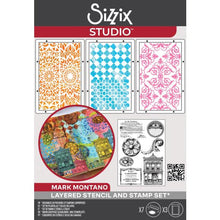 Load image into Gallery viewer, Sizzix Studio - Mark Montano - Clear Stamps and Stencils Set - Build It
